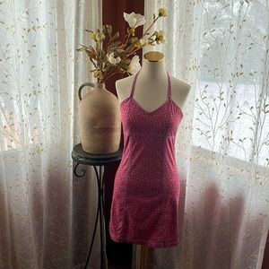 Vintage Blue Asphalt Floral Halter Dress